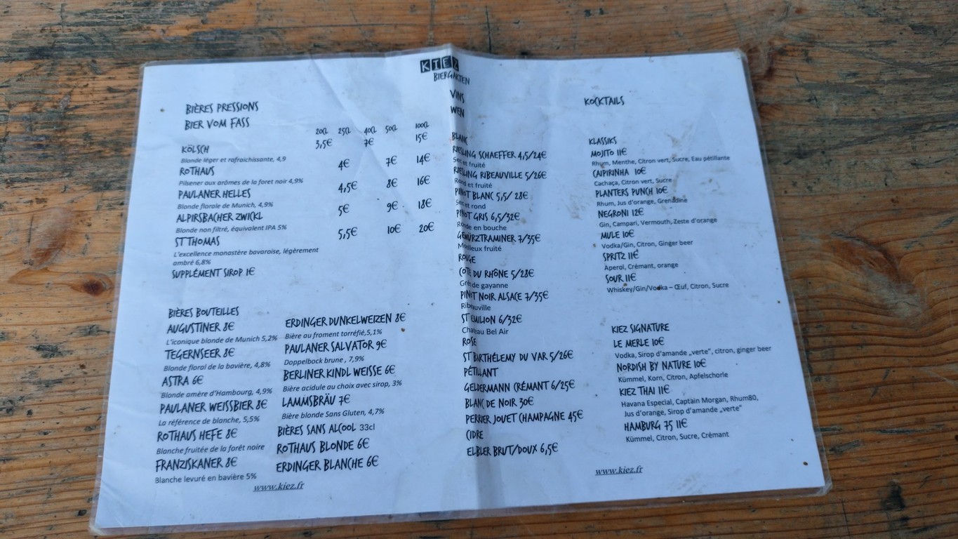Kiez Biergarten Kanal menu 3