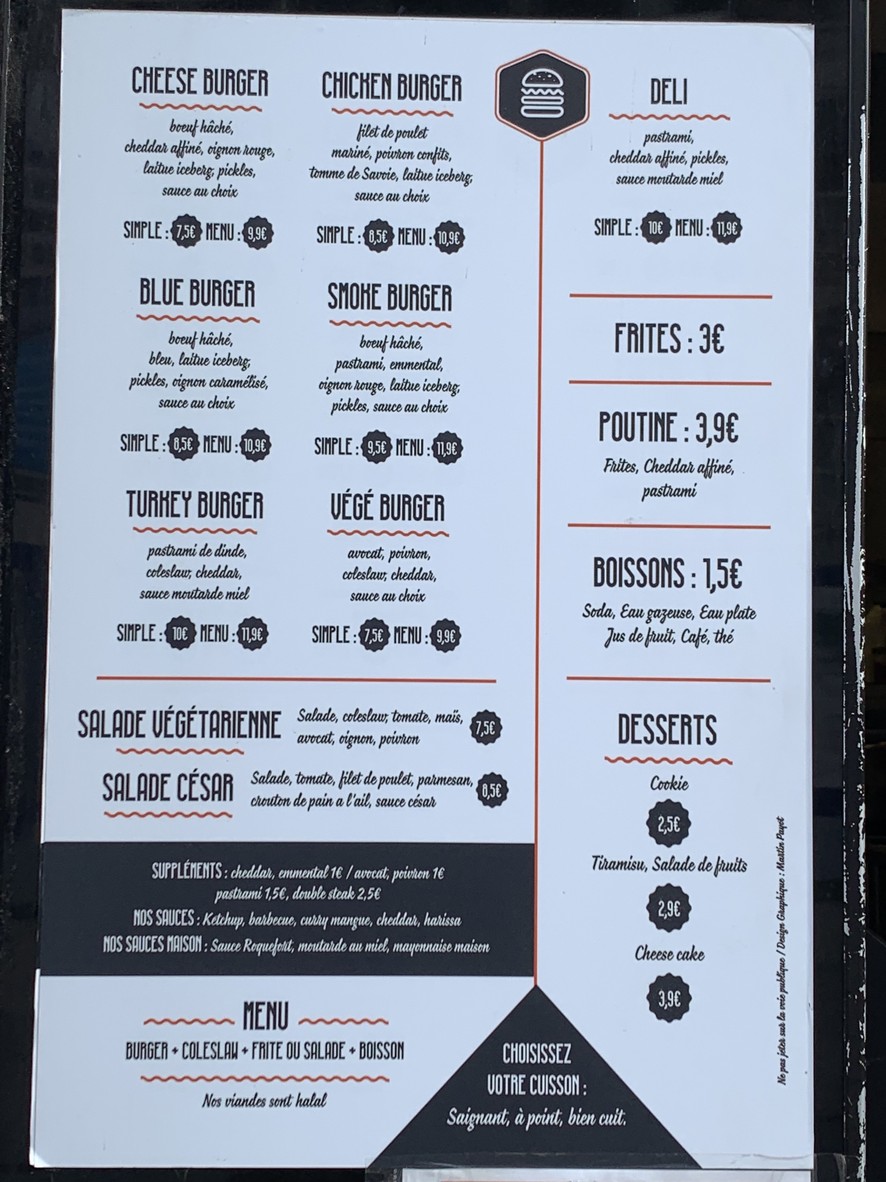 Canal Burger menu 2