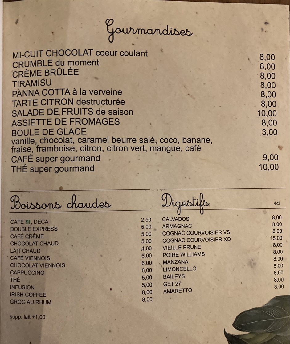 Loulou Boulogne menu 2