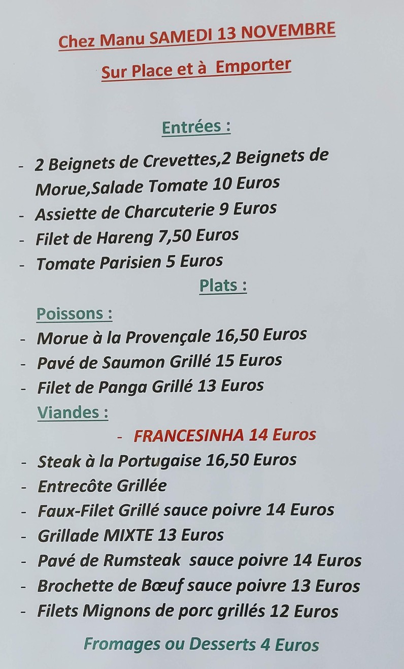 Chez Manu menu 1