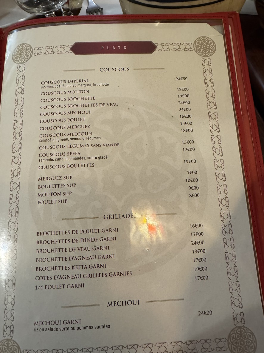 Restaurant Aux 3 Marches menu 1