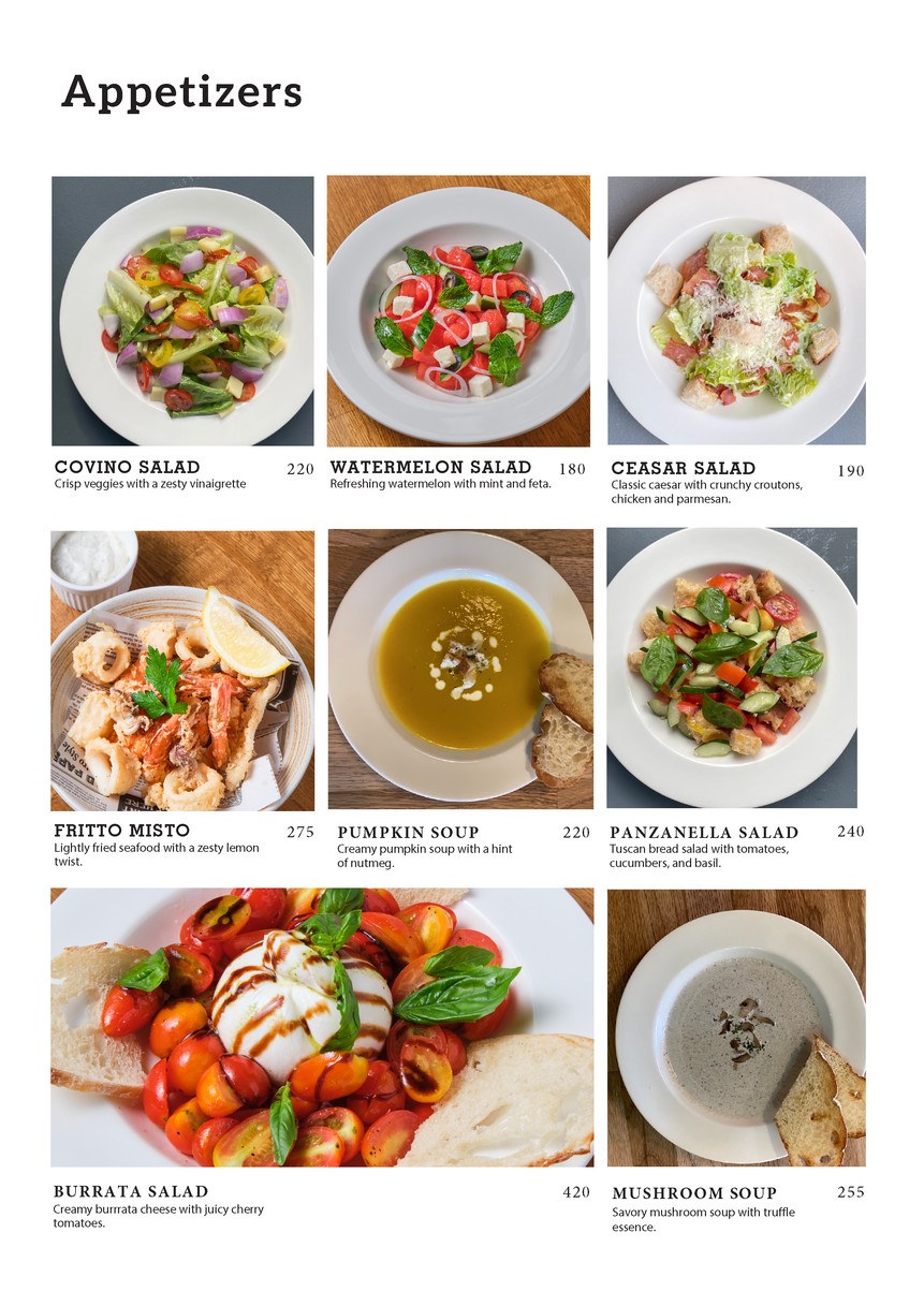 Covino - Cafetería y Bistró Italiano en Bangkok menu 1