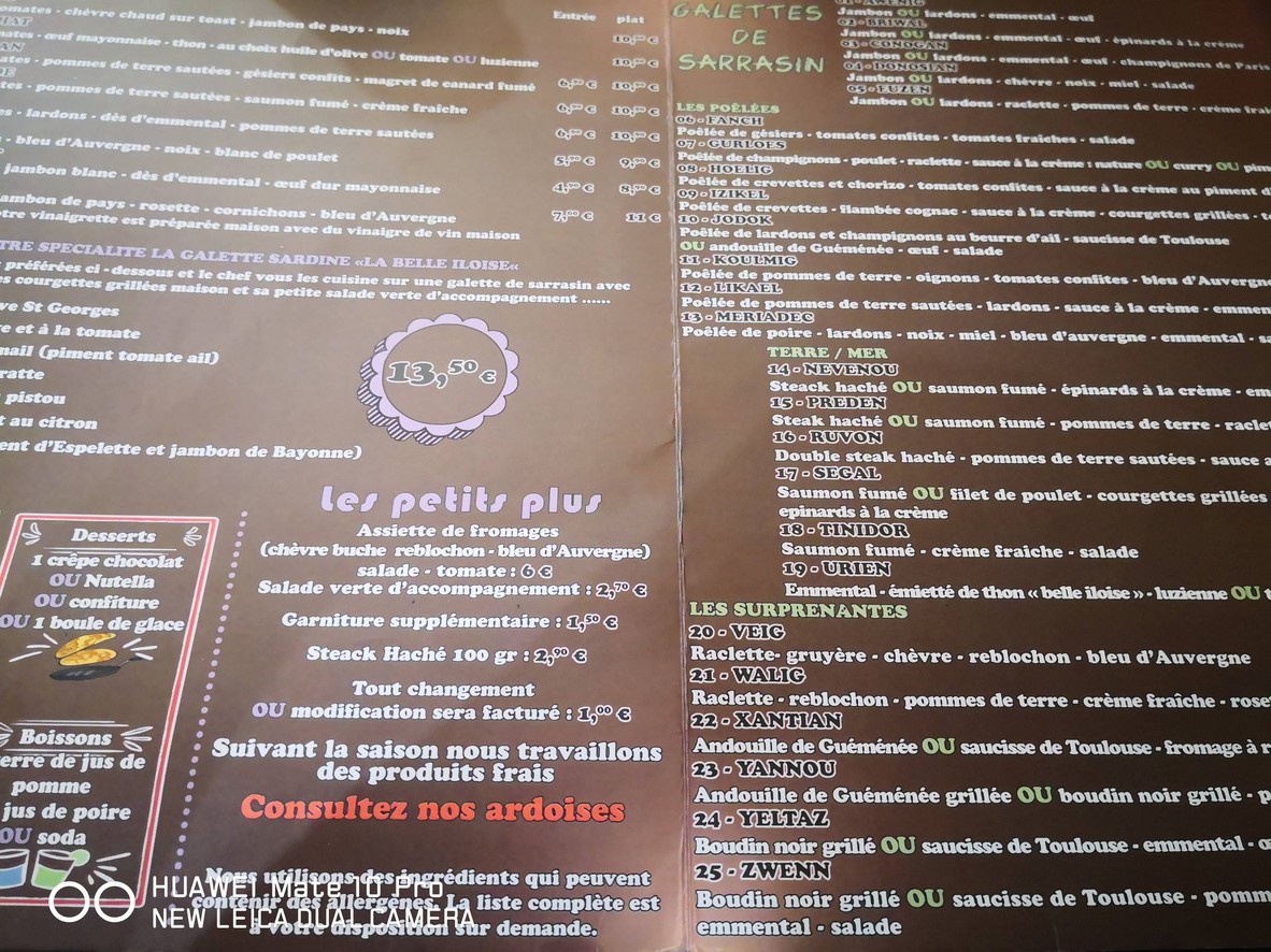 Sucrée Salée menu 3