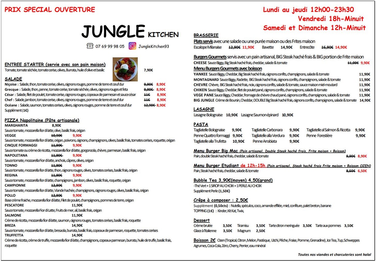 Jungle Kitchen menu 1