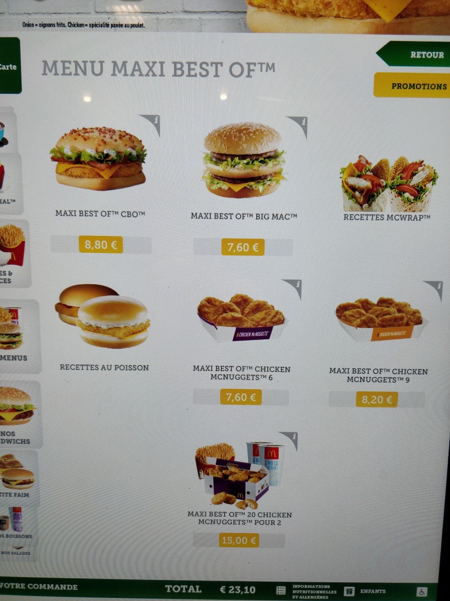 McDonald's menu 1