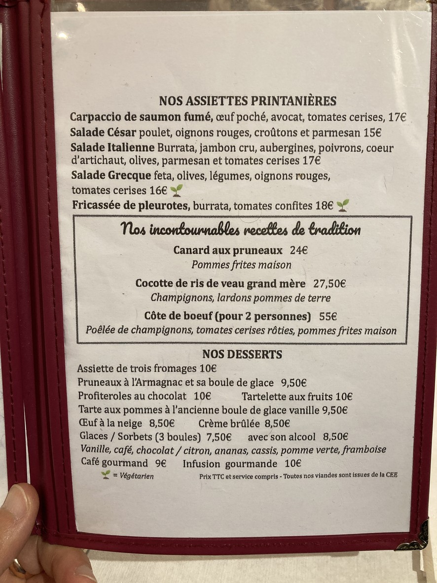 Le Trumilou menu 2