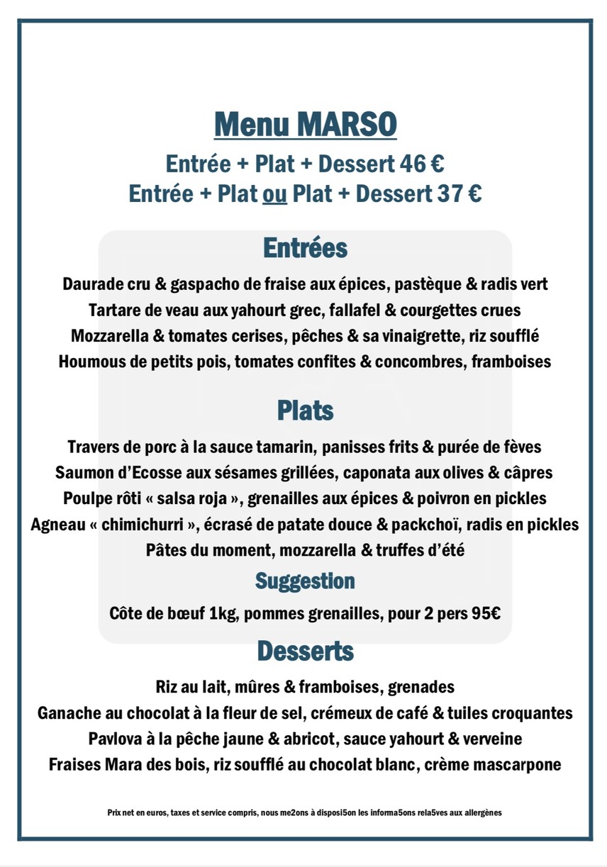 Marso & co menu 2