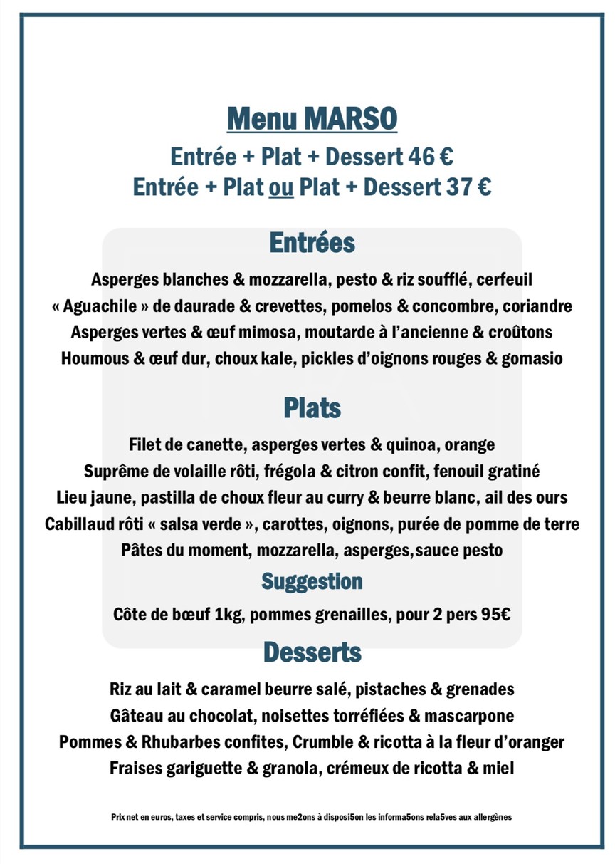 Marso & co menu 3