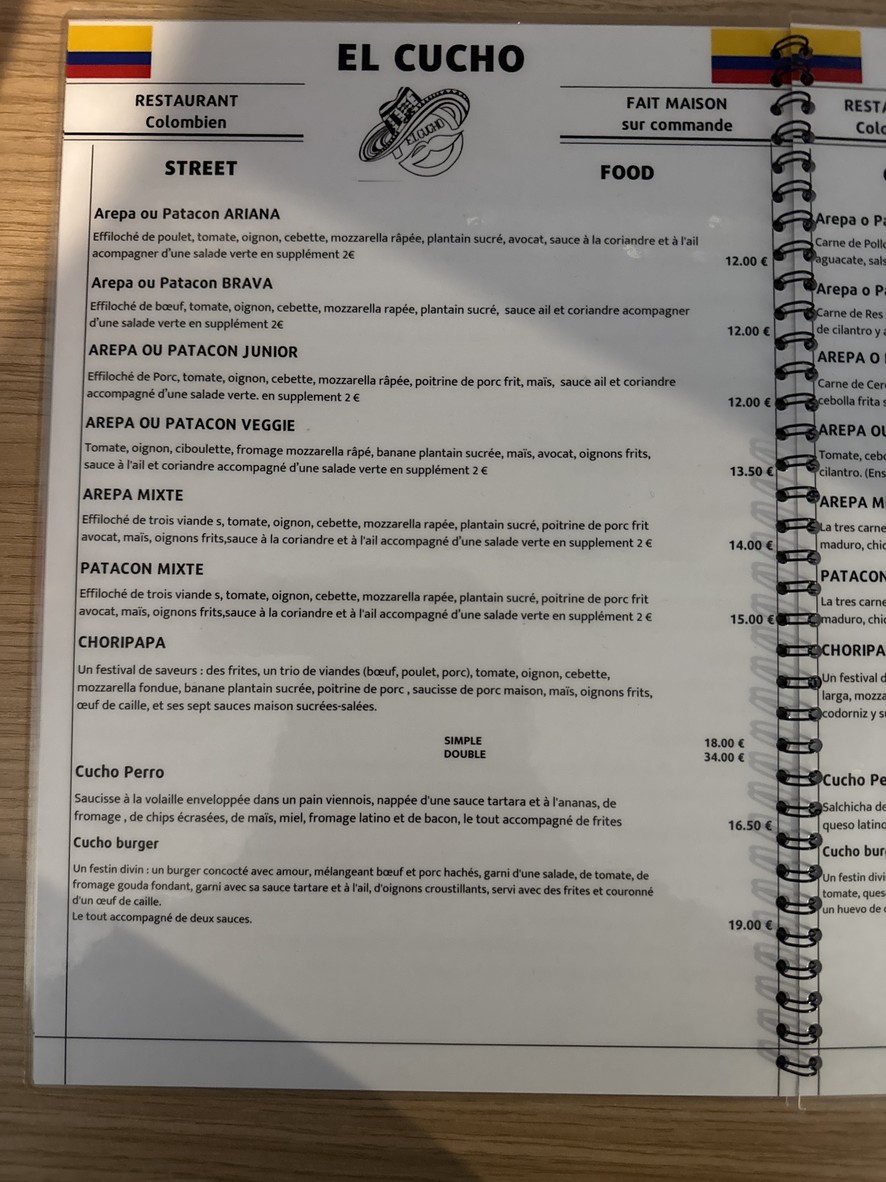 El Cucho menu 2