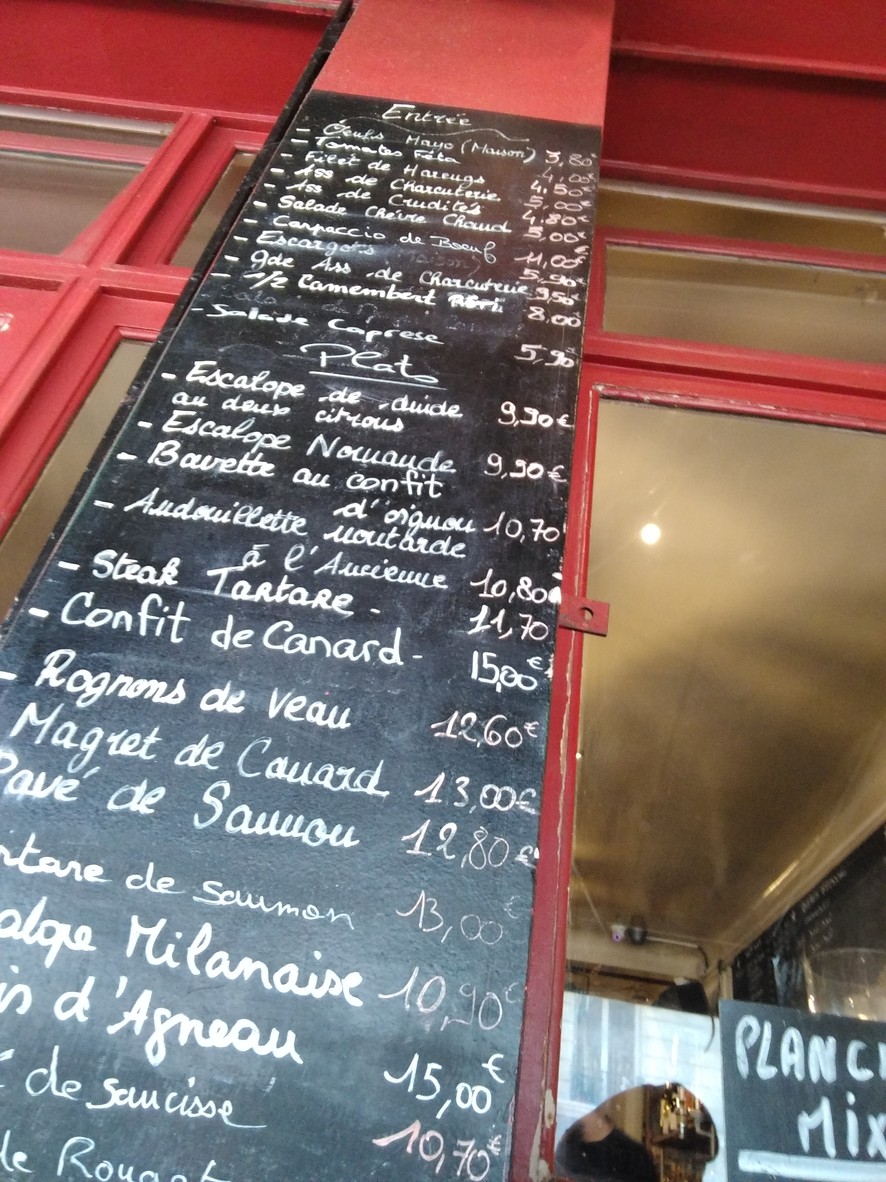 La Terrasse Clignancourt menu 2