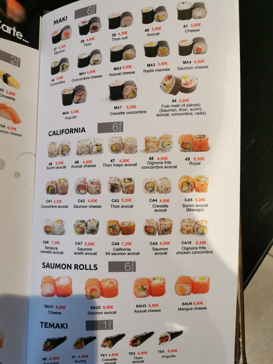 Hoki Sushi menu 9