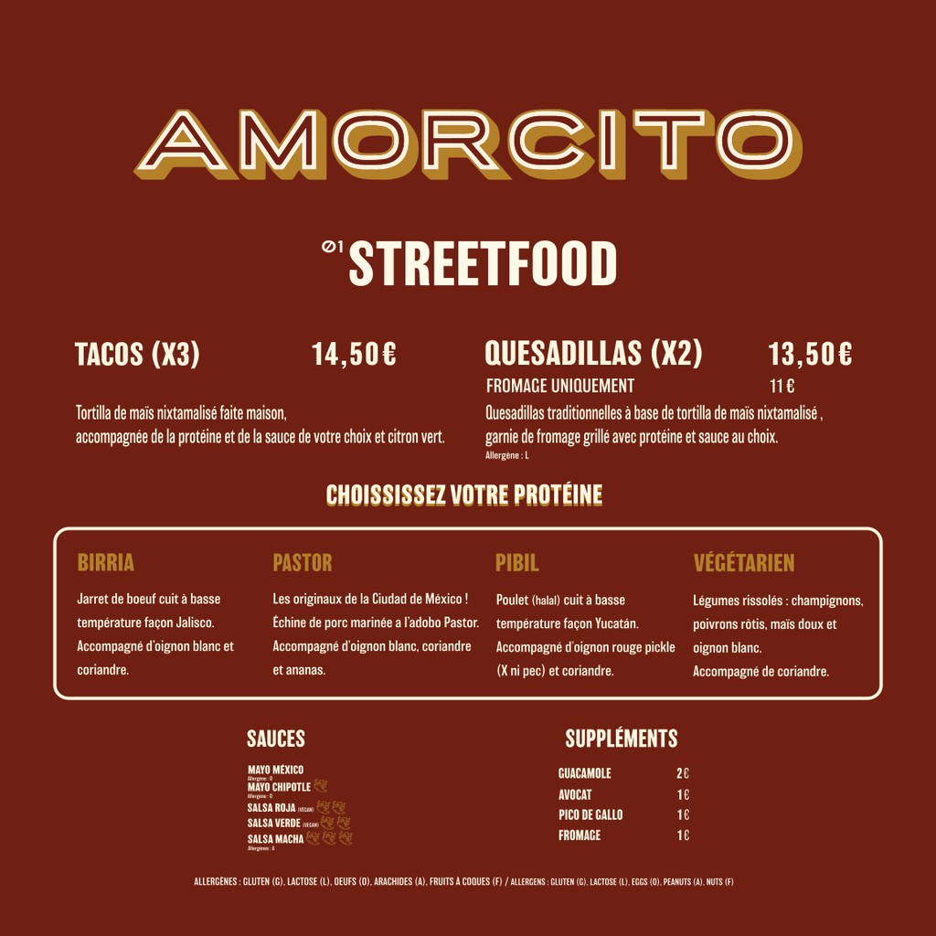 Amorcito menu 1
