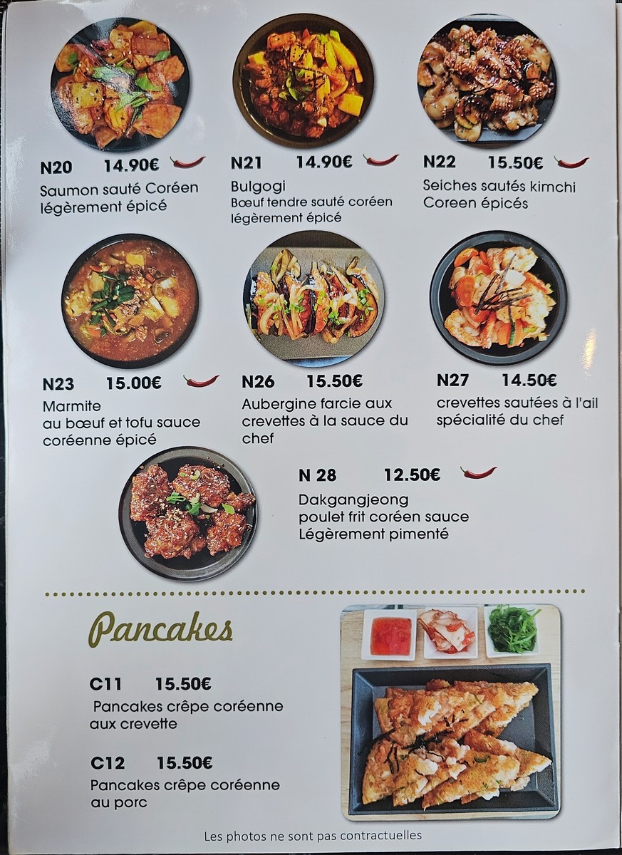 La Lune d’Or menu 3