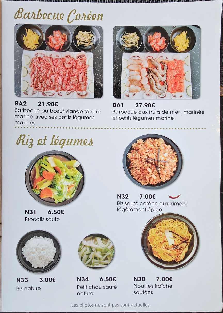 La Lune d’Or menu 5