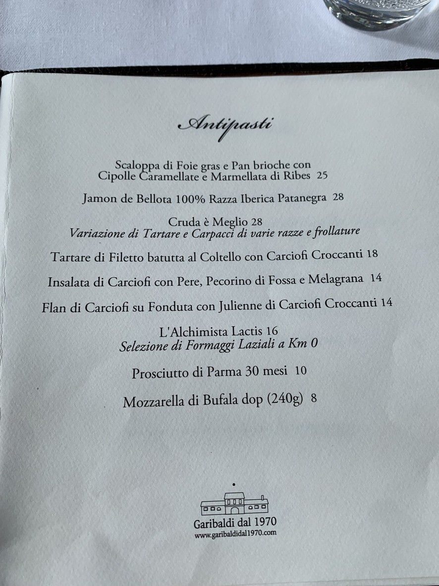 Ristorante Garibaldi Dal 1970 menu 1