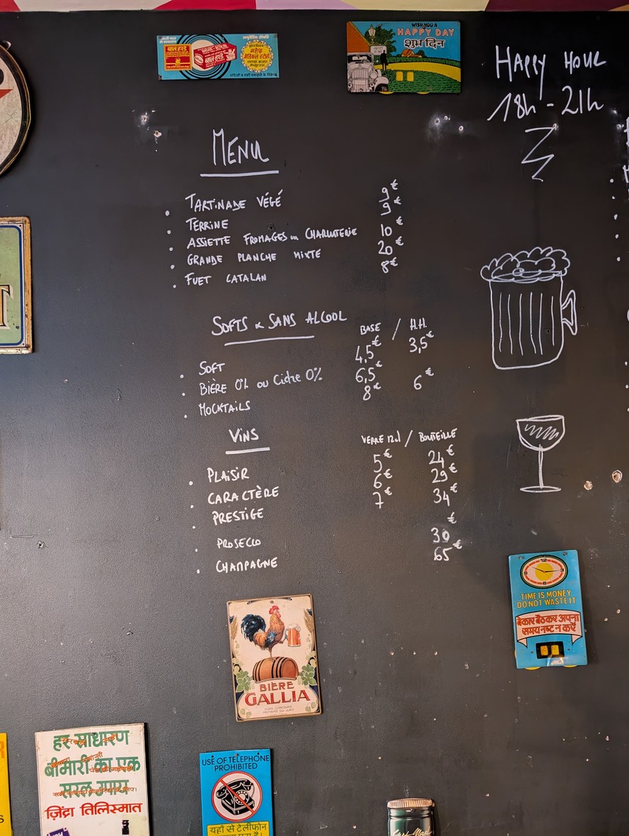 Monsieur Le Zinc Pigalle menu 2