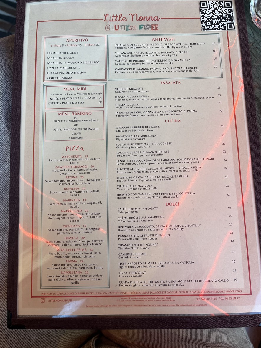 Little Nonna menu 1