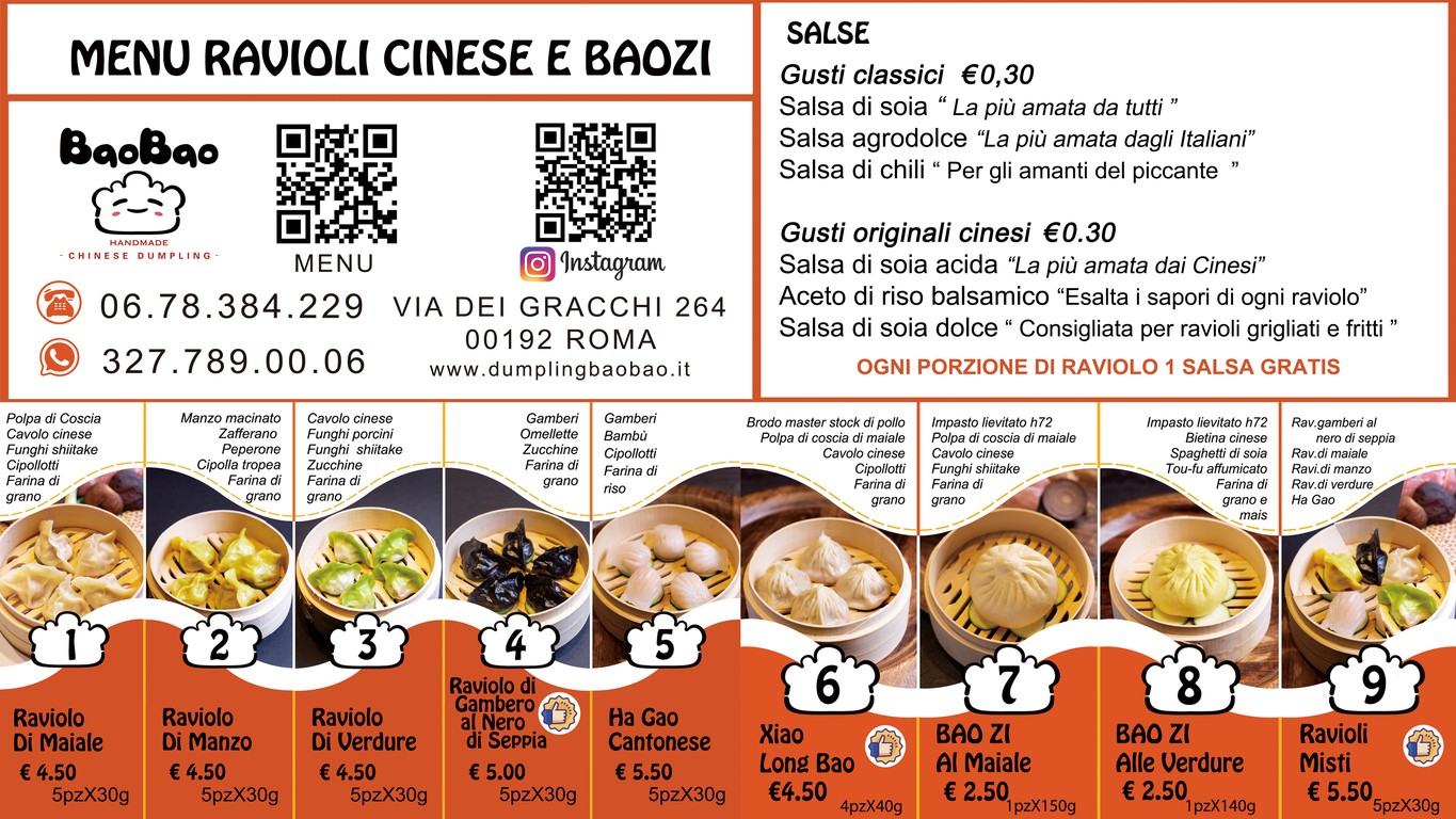 Bao Bao - Handcrafted Chinese Ravioli menu 1