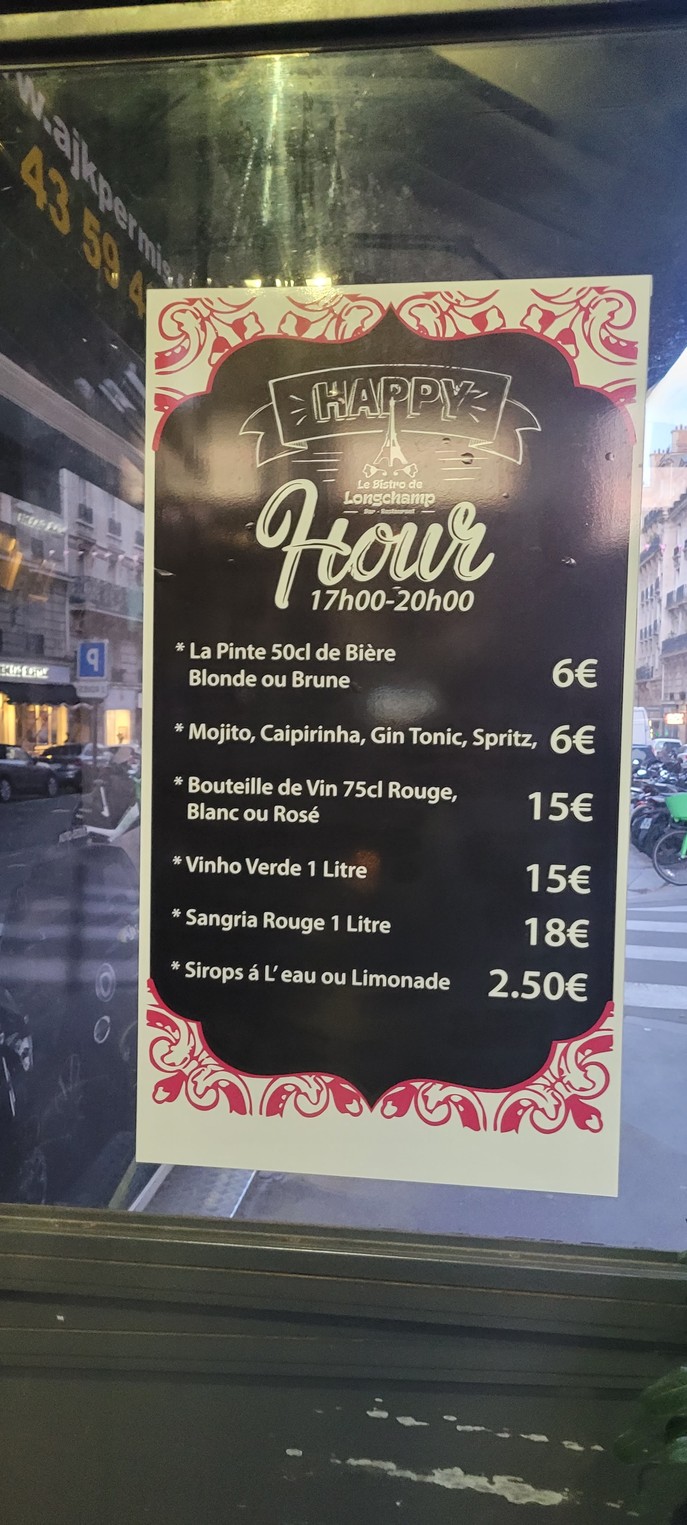 Le Bistro de Longchamp menu 2
