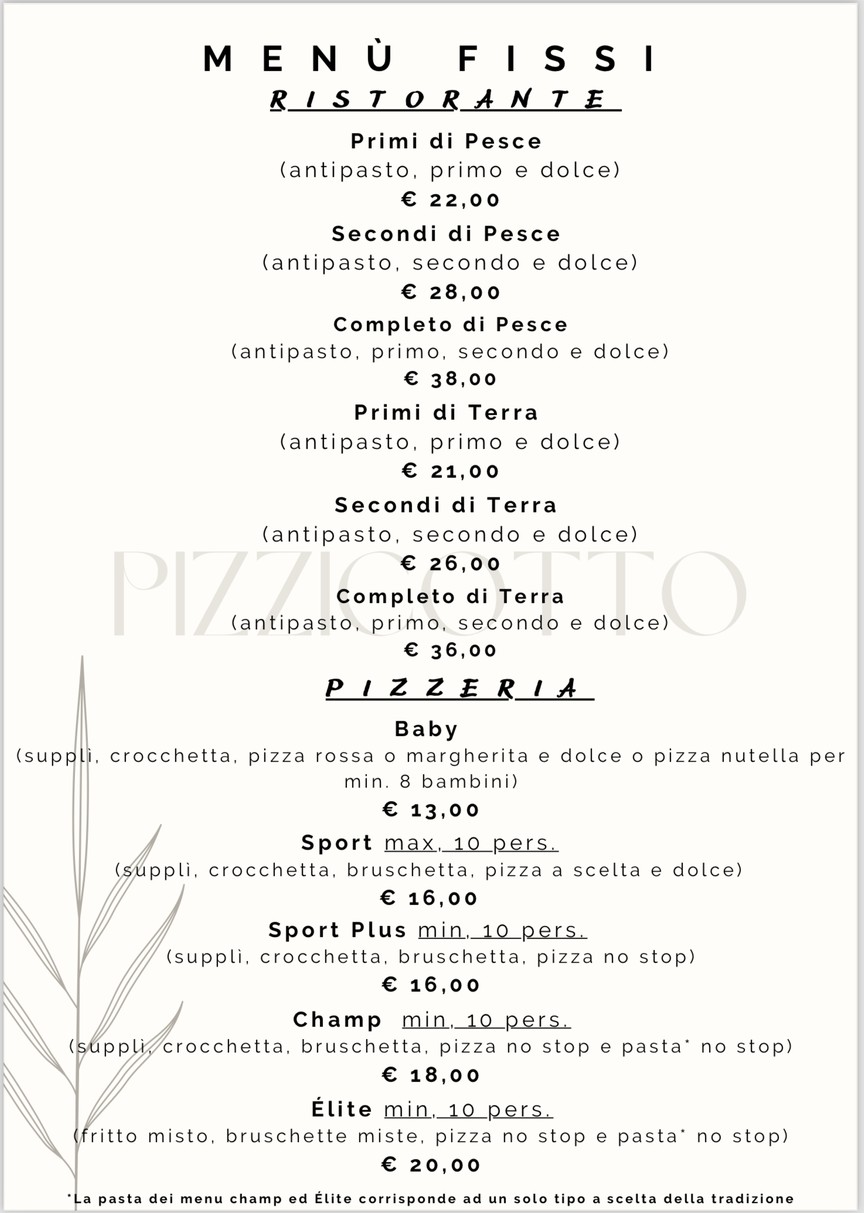 il Pizzicotto menu 1