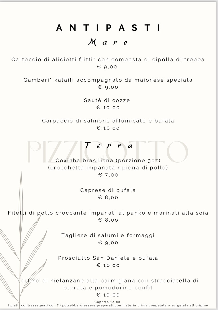 il Pizzicotto menu 2