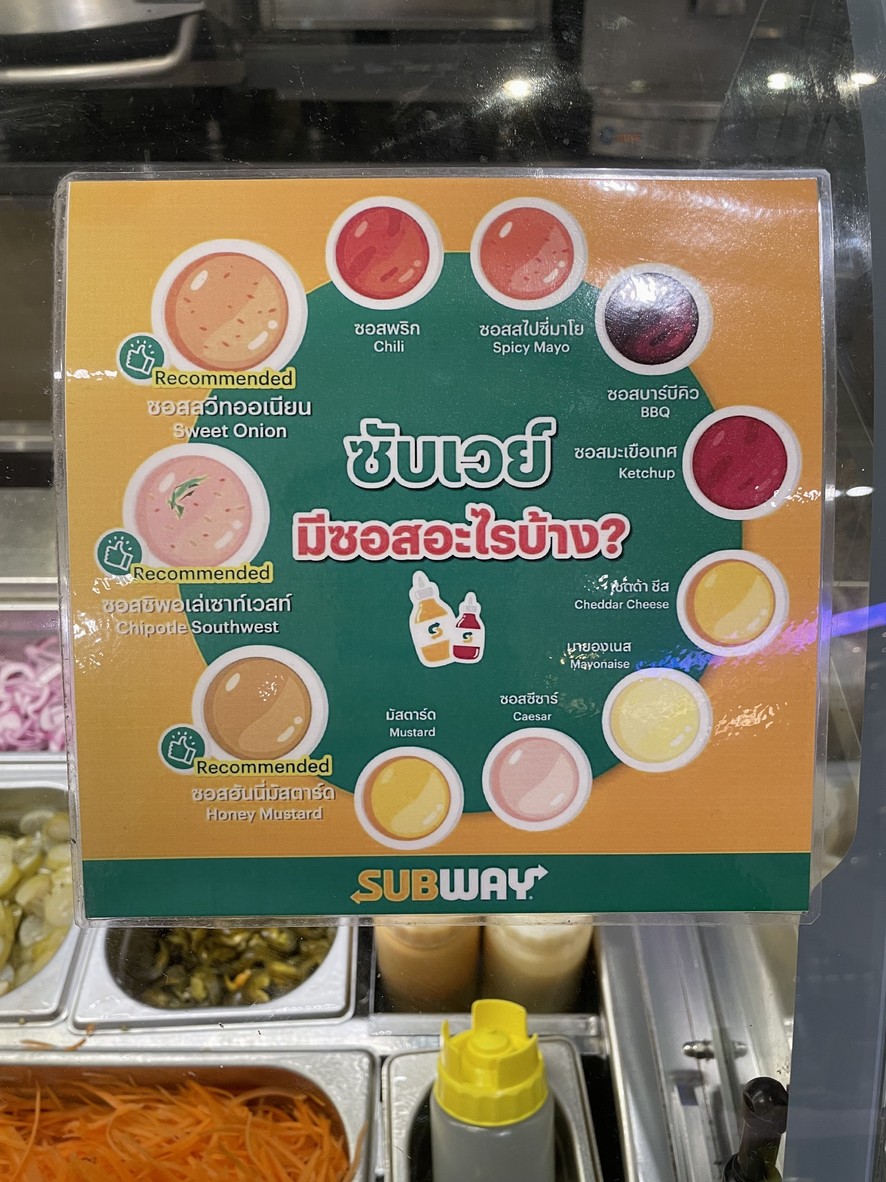 Subway menu 4