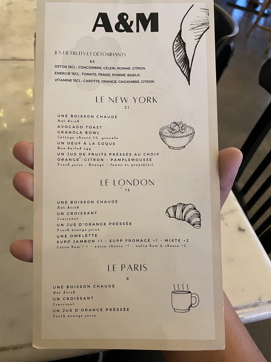 Café des Arts et Métiers menu 2