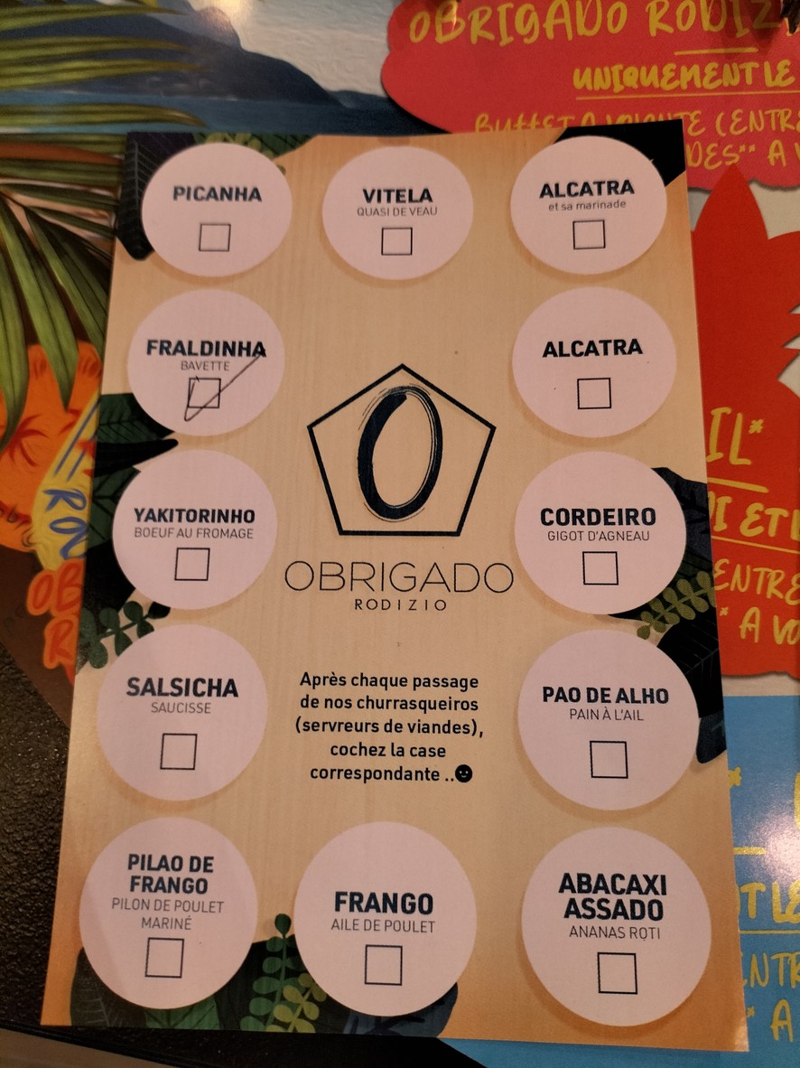 Obrigado Rodizio Rosny menu 4
