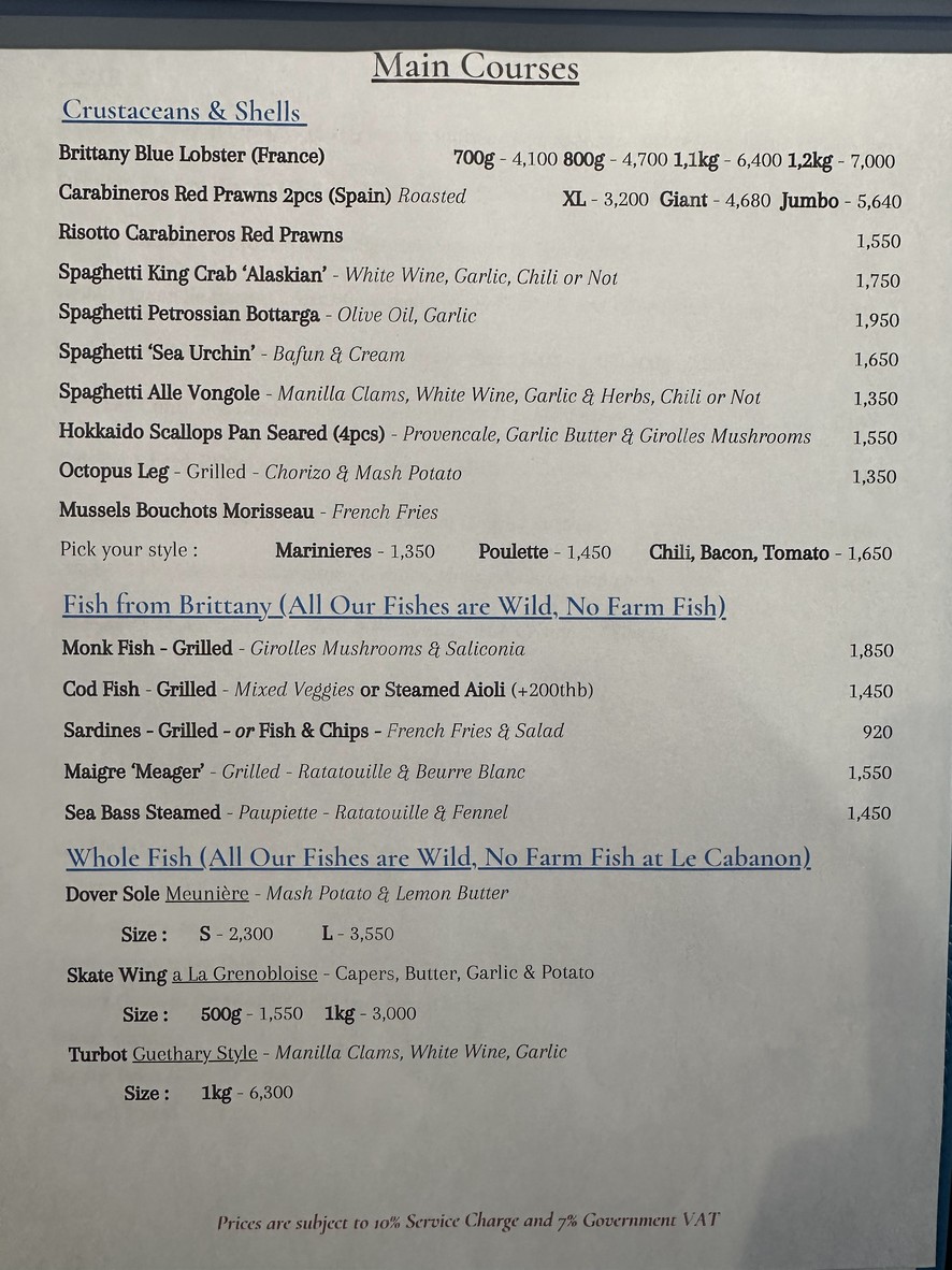Le Cabanon menu 4