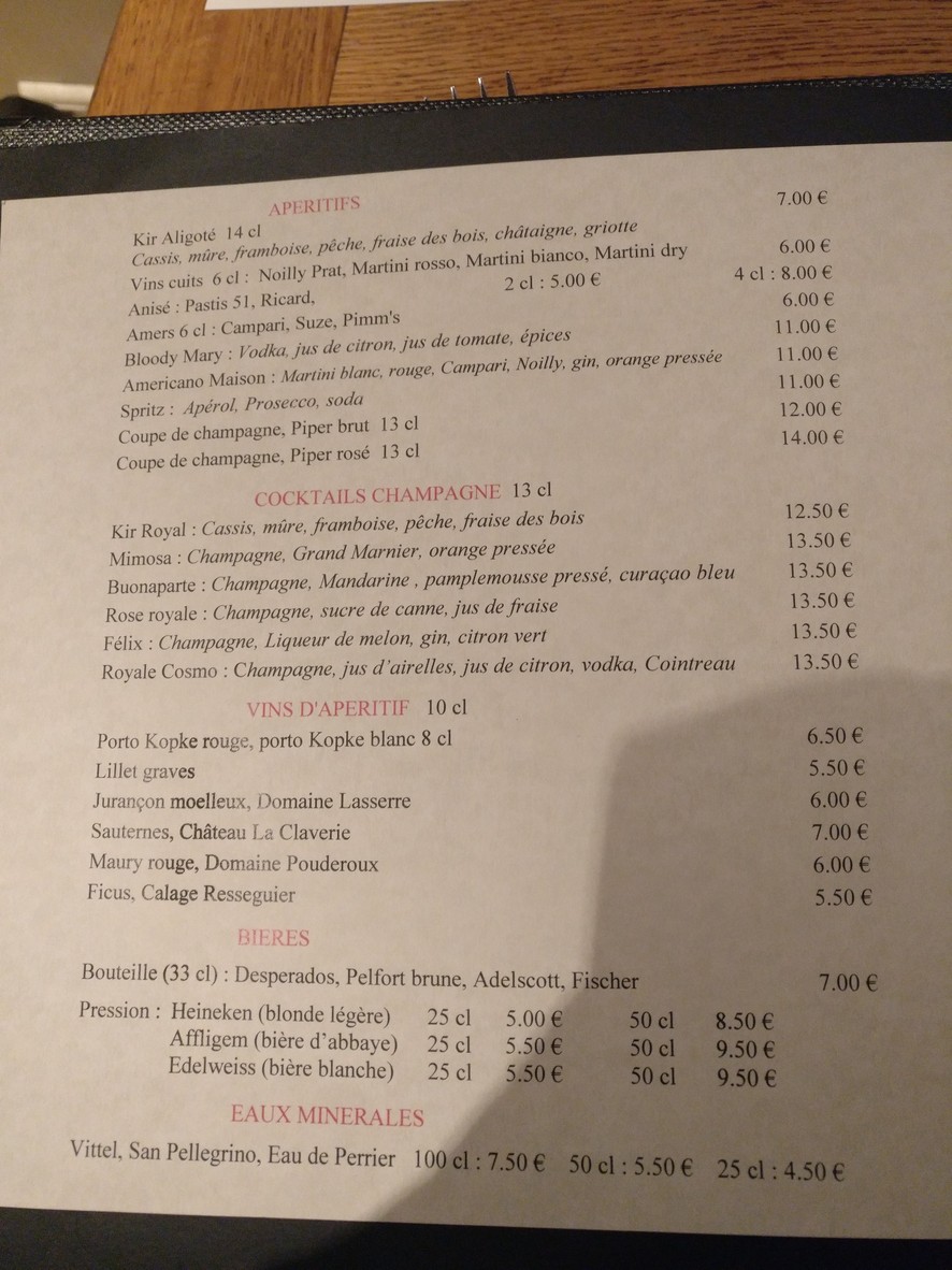 Le Maresquier menu 4