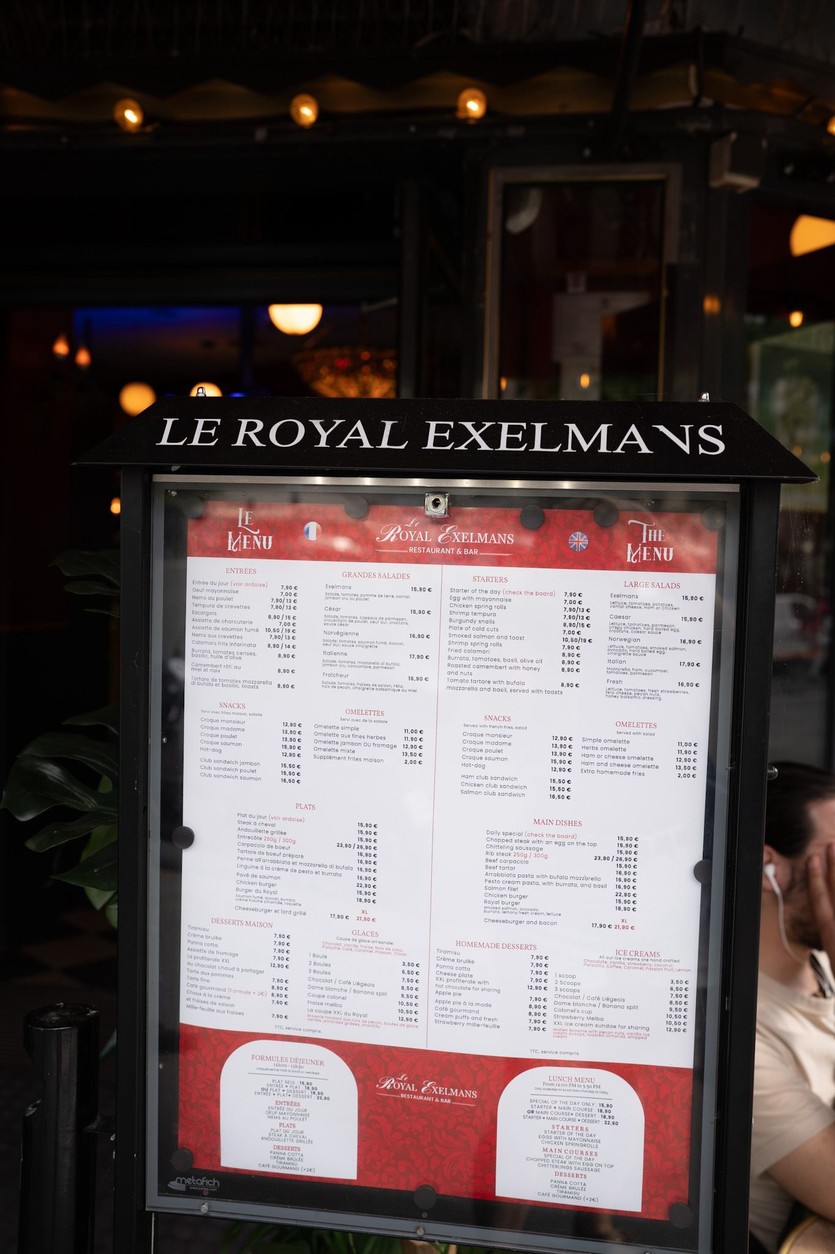 Le Royal Exelmans menu 1
