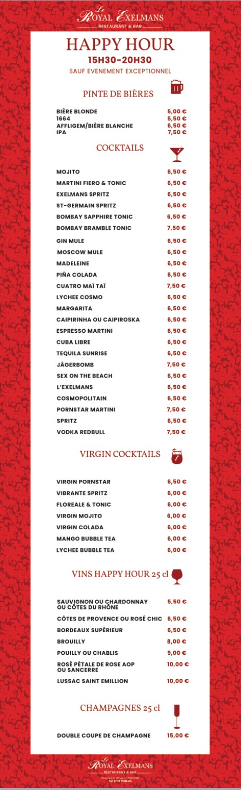 Le Royal Exelmans menu 3