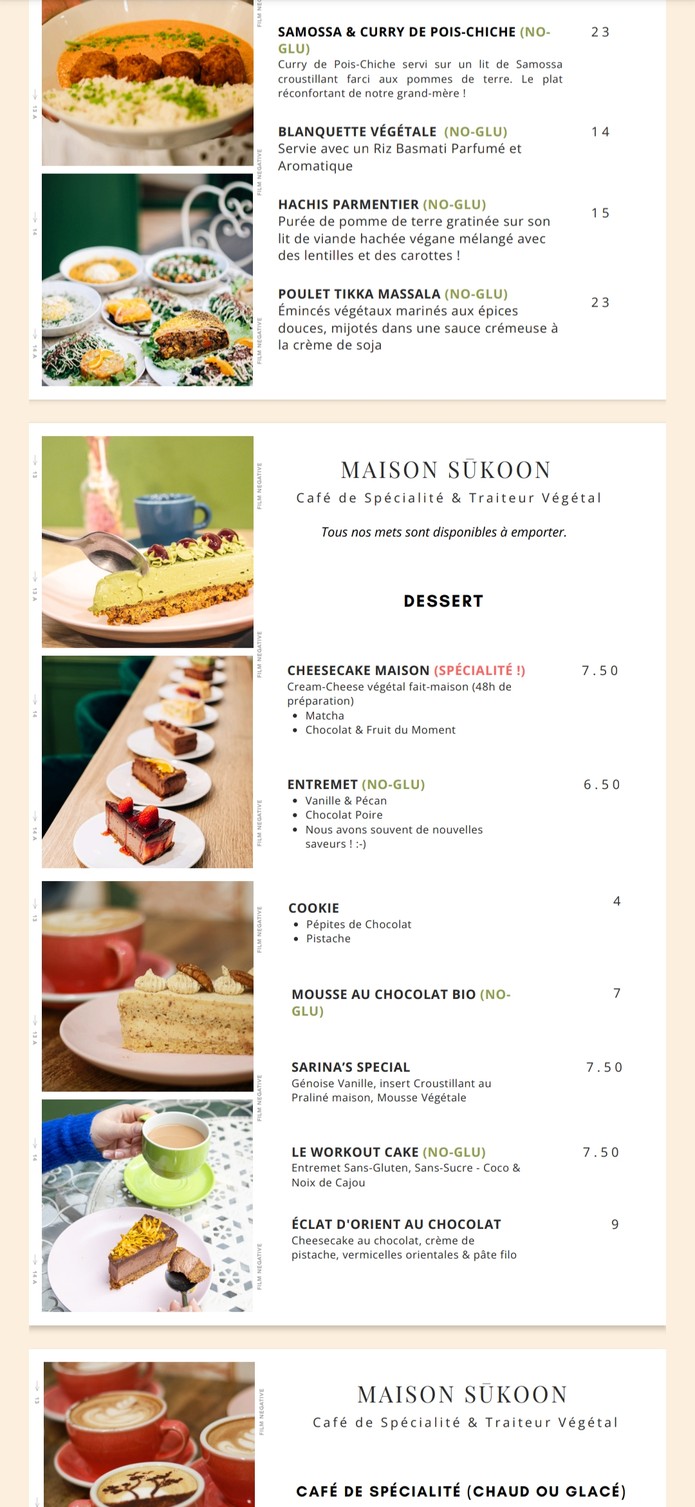 Maison Sūkoon Vegan menu 3