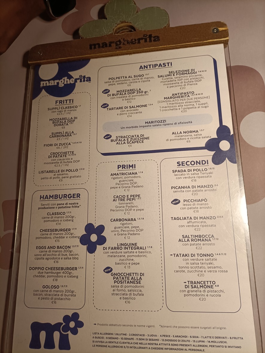 MargheRita Osteria Pizzeria (EUR Torrino) menu 1