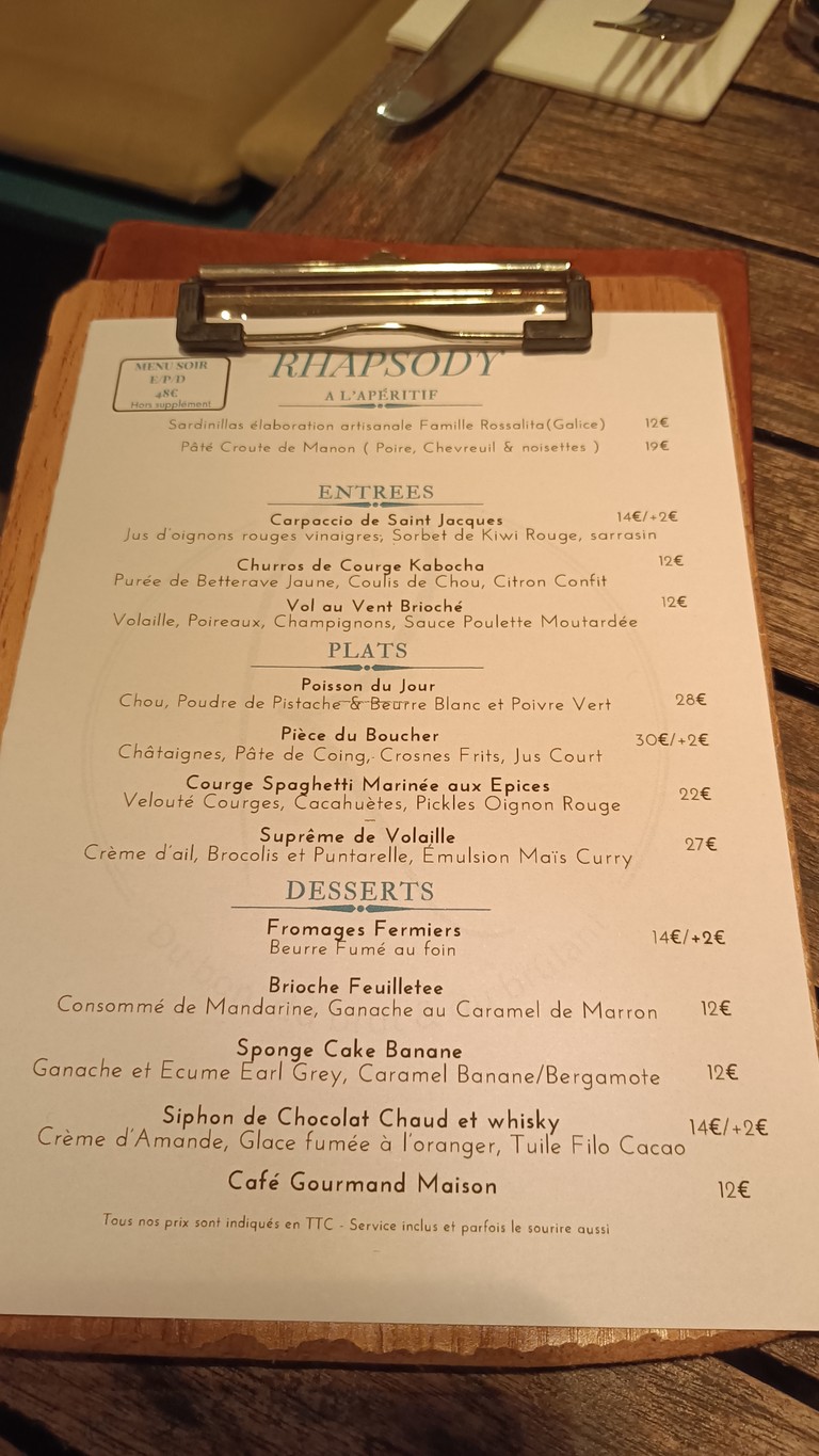 Rhapsody menu 1