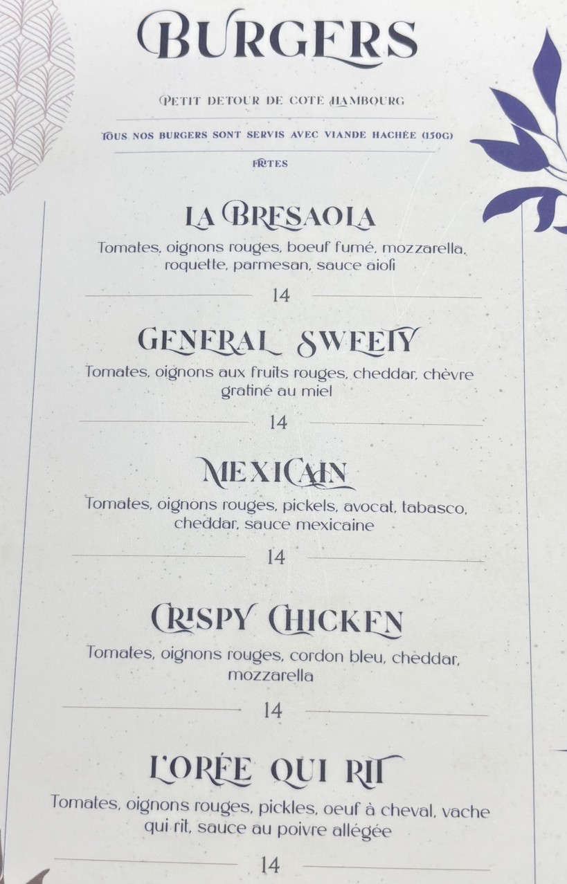 Le Toquet (L’orée) menu 3