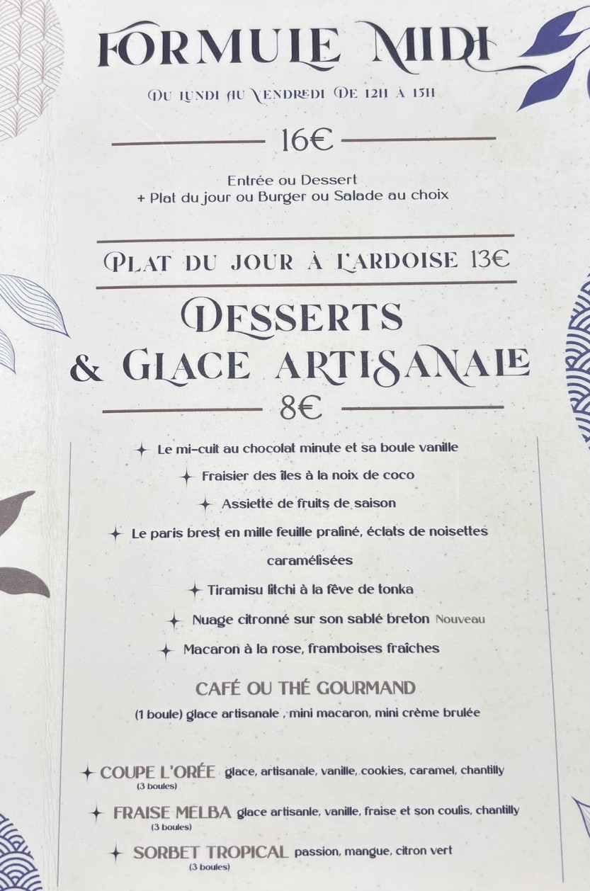 Le Toquet (L’orée) menu 4