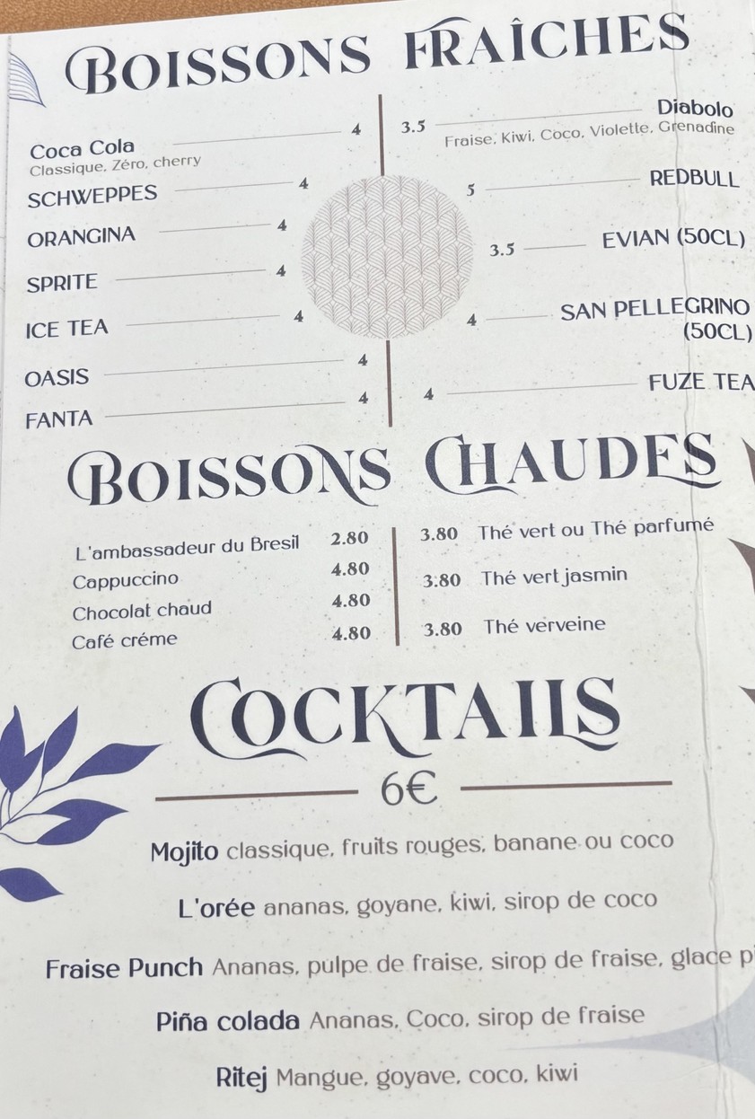 Le Toquet (L’orée) menu 5