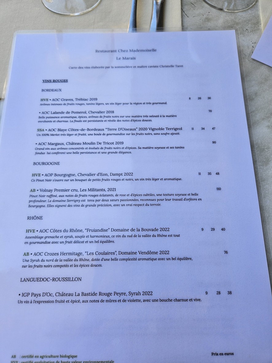 Chez Mademoiselle menu 3