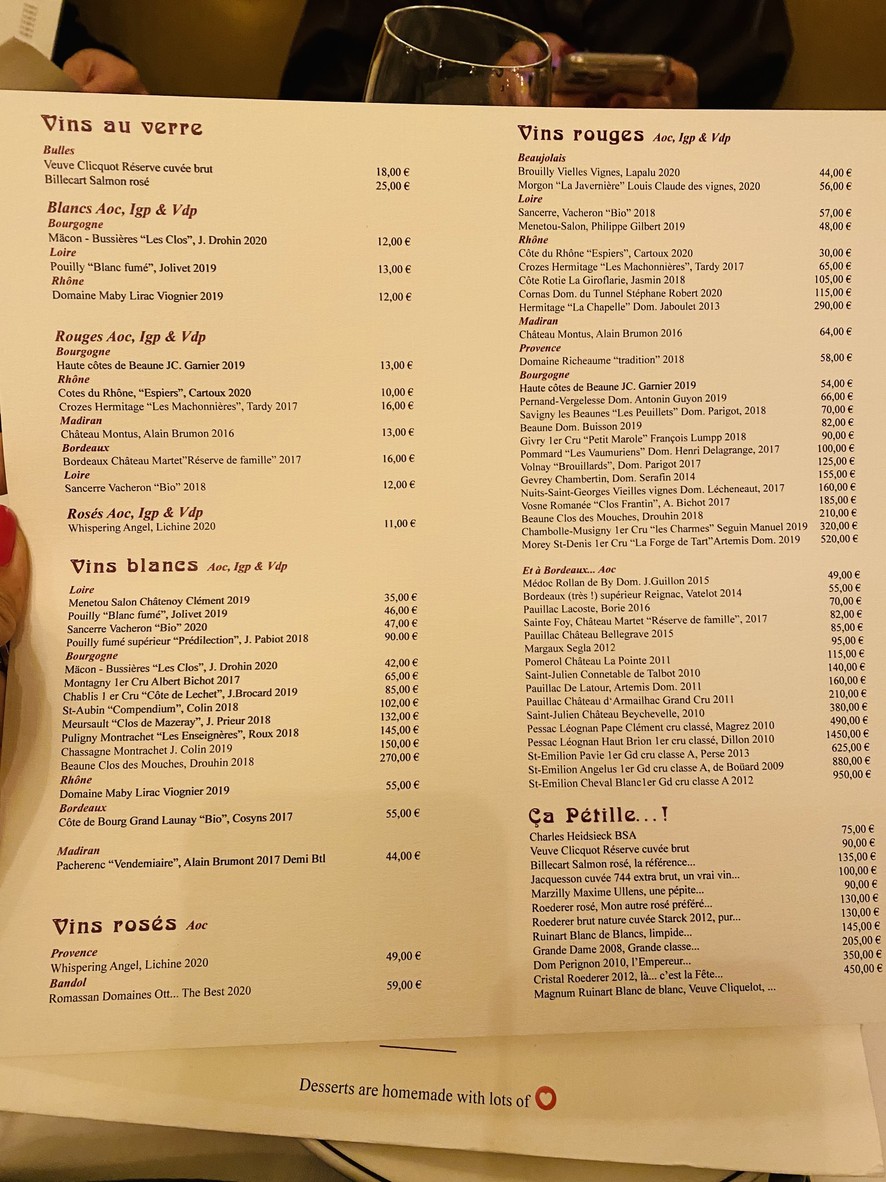 Le Petit Lutetia menu 2