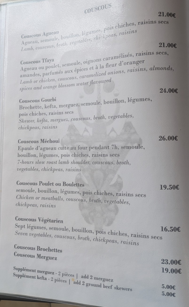 Le Gourbi menu 2