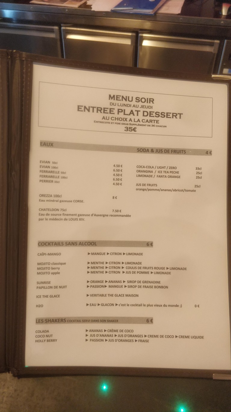 O'Papillon menu 1