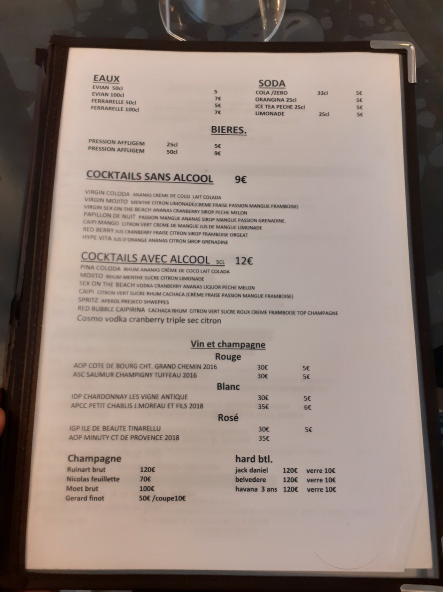 O'Papillon menu 3