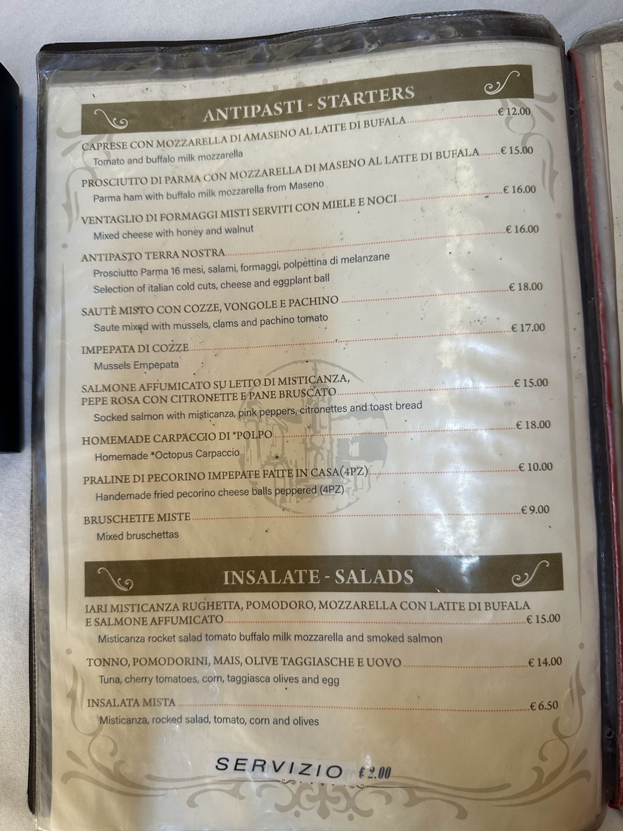 Iari The Vino menu 1