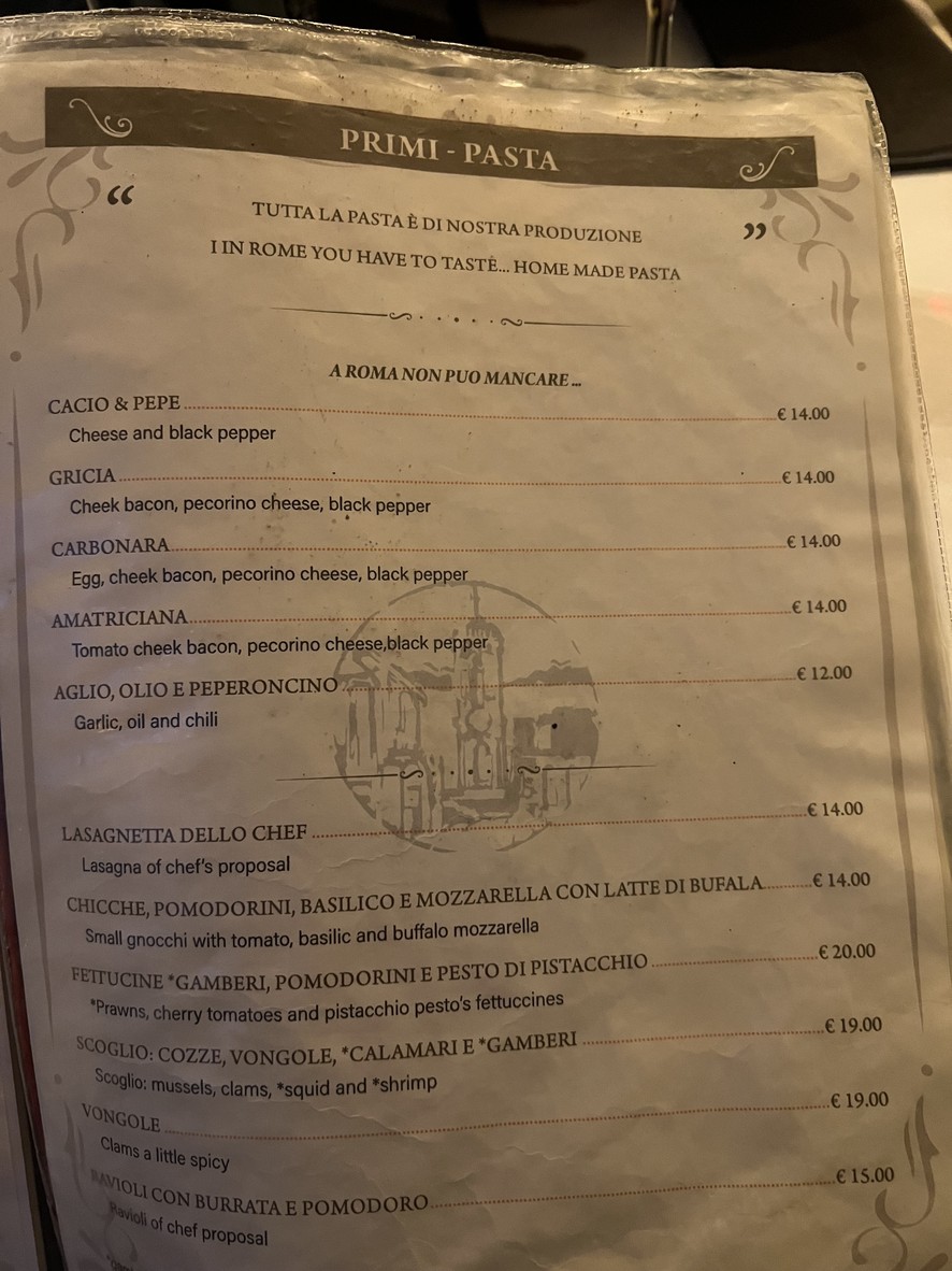 Iari The Vino menu 2