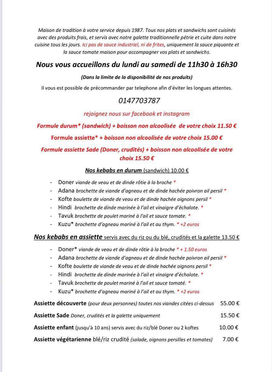 Ozlem menu 1