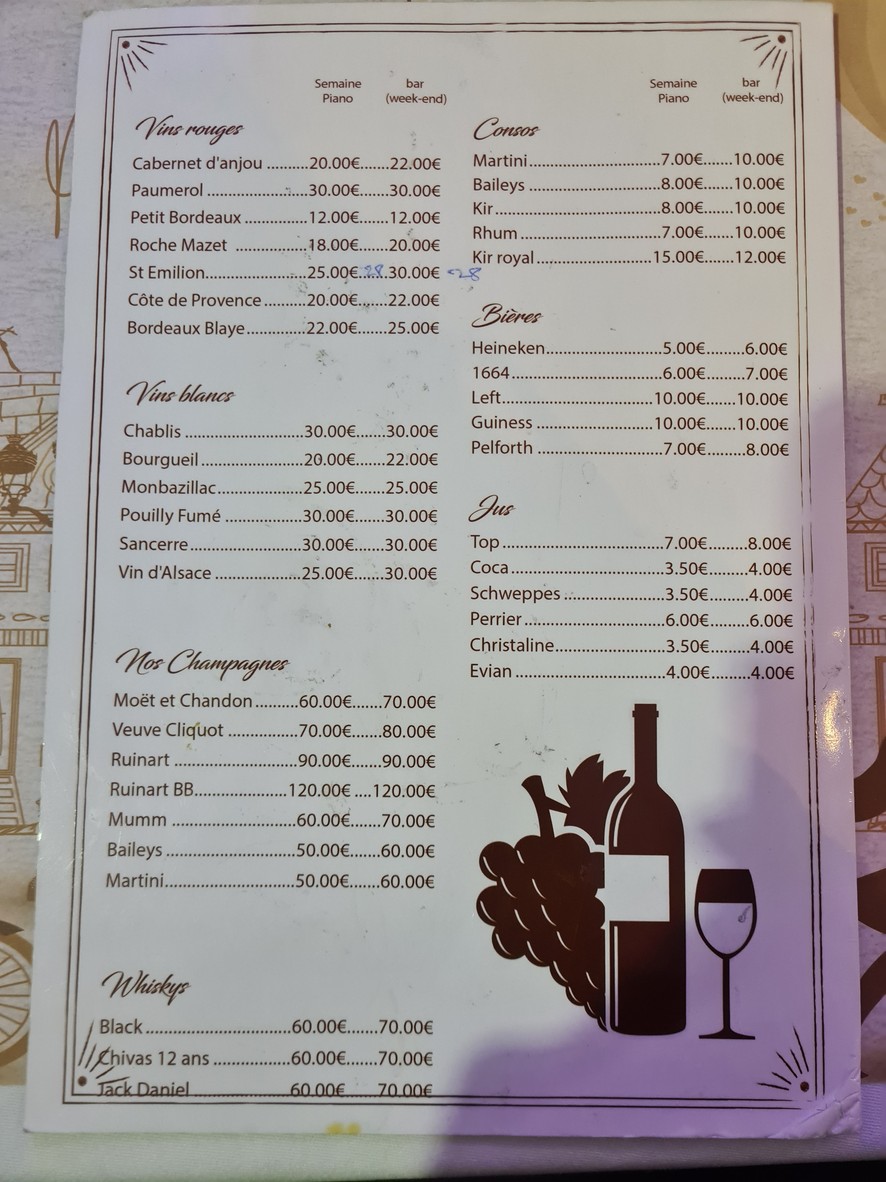 Le Châlet Bagnolet menu 3