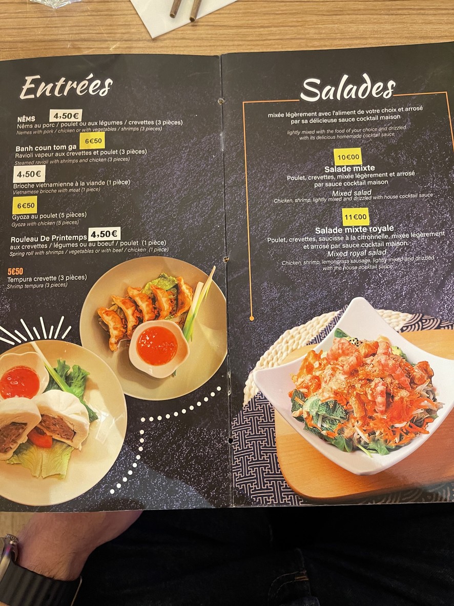 Le Merci menu 2