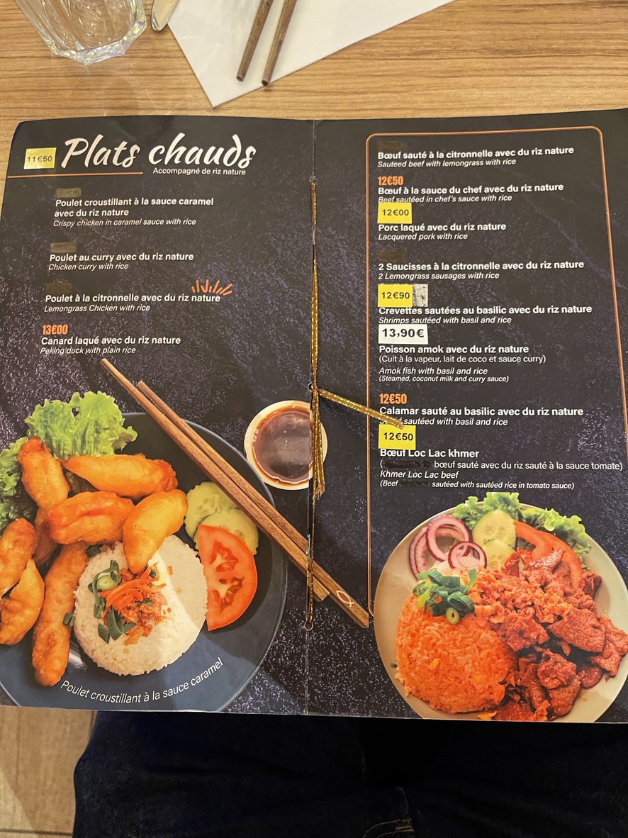 Le Merci menu 3