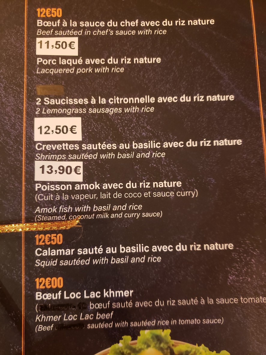 Le Merci menu 4